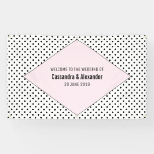 Banderoles Mariage Pois rose moderne