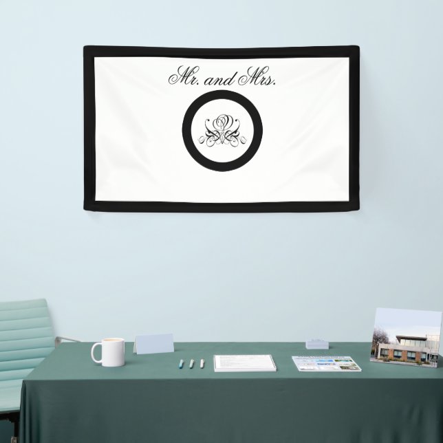 Banderoles Mariage Rose noir Calligraphie (Salon professionnel)