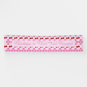 Banderoles Mariage rose Printemps Cerisiers en fleurs et ceri