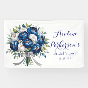 Banderoles Mariage Royal Bleu et Paillettes d'Argent pour une