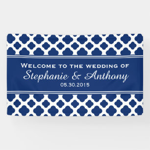 Banderoles Mariage Royal Blue Quatrefoil