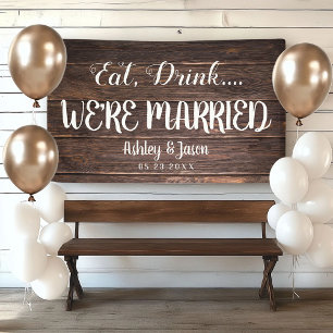 Banderoles Mariage rustique NOUS SOMMES MARIÉS Country Grange