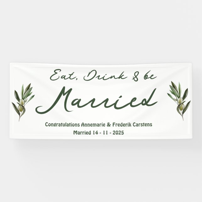 Banderoles Mariage vert olive (Horizontal)