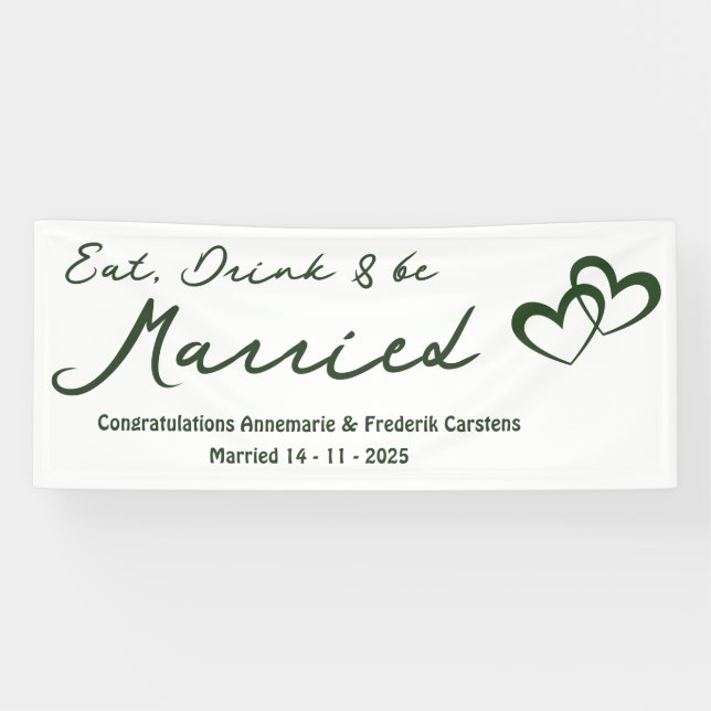 Banderoles Mariage vert olive (Horizontal)