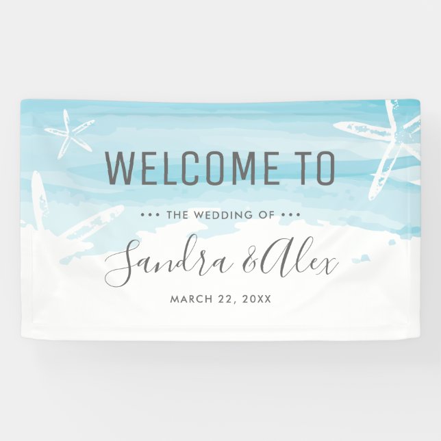 Banderoles Mariage Welcome Beach (Horizontal)