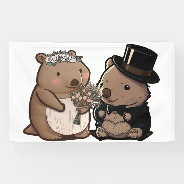 Banderoles Mariage Wombat (Horizontal)