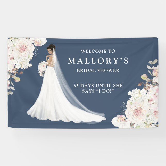 Banderoles Mariée en Mariage Gown Fête des mariées Bienvenue (Horizontal)