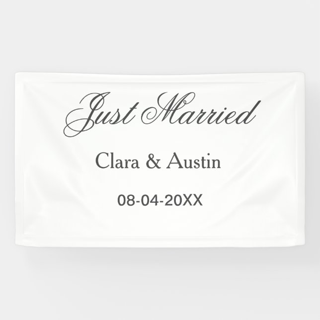 Banderoles Mariés add nom du couple date année simulation de  (Horizontal)