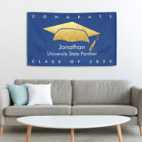 Marine Bleu Graduation Gras Or Casquette Moderne S