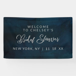 Banderoles Marine Luster Bleu foncé Fête des mariées d'argent