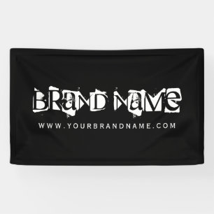 Banderoles Marque moderne Grunge Nom Noir Blanc Avec Site