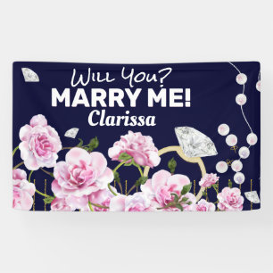 Banderoles Marry Me Diamond Floral