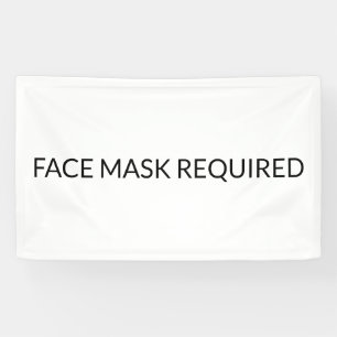 Banderoles Masque visage Requis noir et blanc simple
