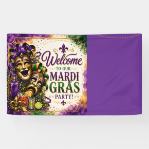 Banderoles Masques de Mardi Gras Fête Violet Vert Or