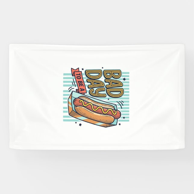 Banderoles Mauvaise Journée Hot Dog Retro Vector Conception d (Horizontal)