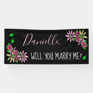 Banderoles Me marie-tu, Floral