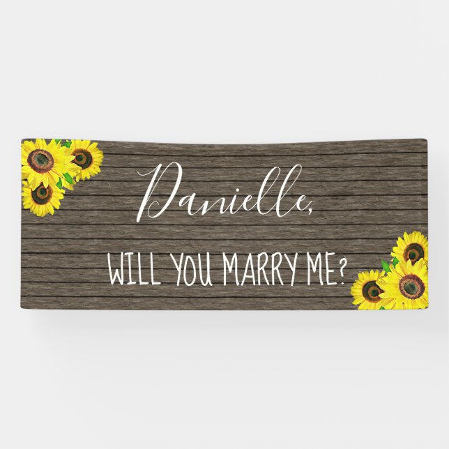 Banderoles Me marierez-vous Romantique Proposition (Horizontal)