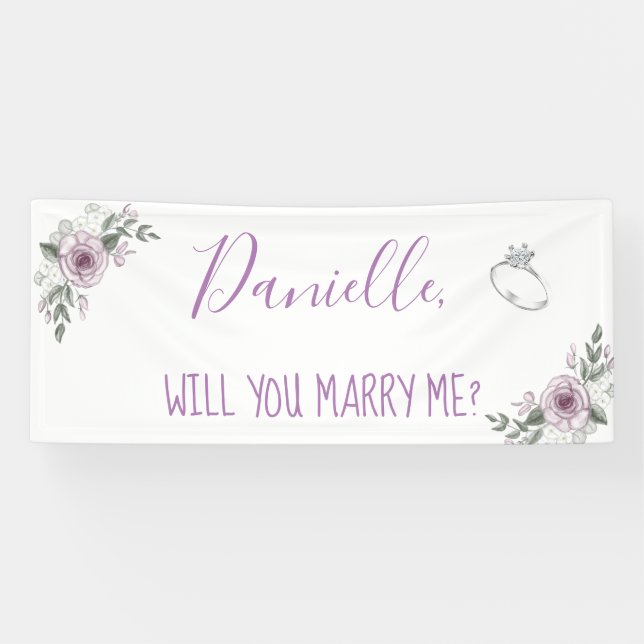 Banderoles Me marierez-vous Romantique Proposition (Horizontal)