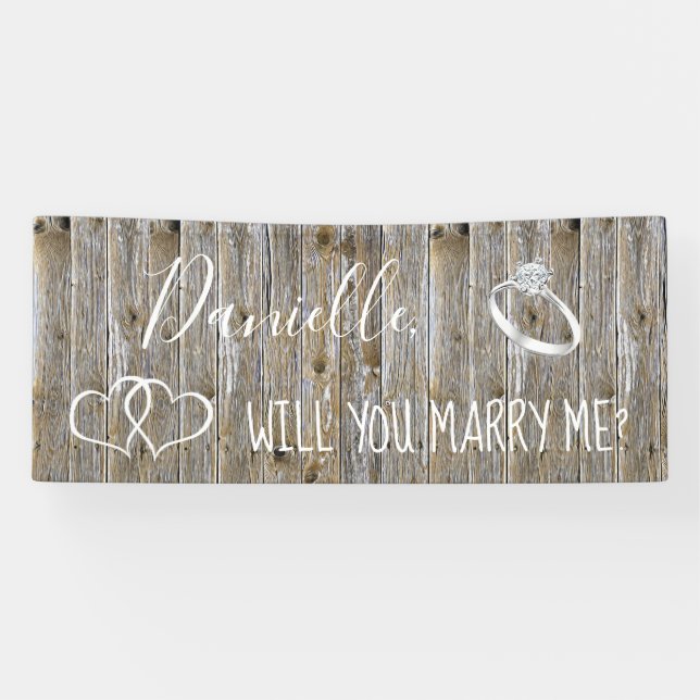 Banderoles Me marierez-vous Romantique Proposition (Horizontal)