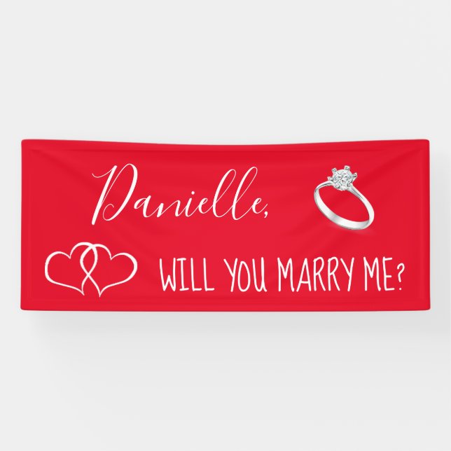 Banderoles Me marierez-vous Romantique Proposition (Horizontal)