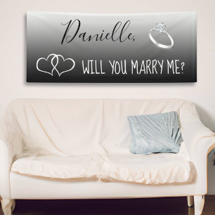 Banderoles Me marierez-vous Romantique Proposition