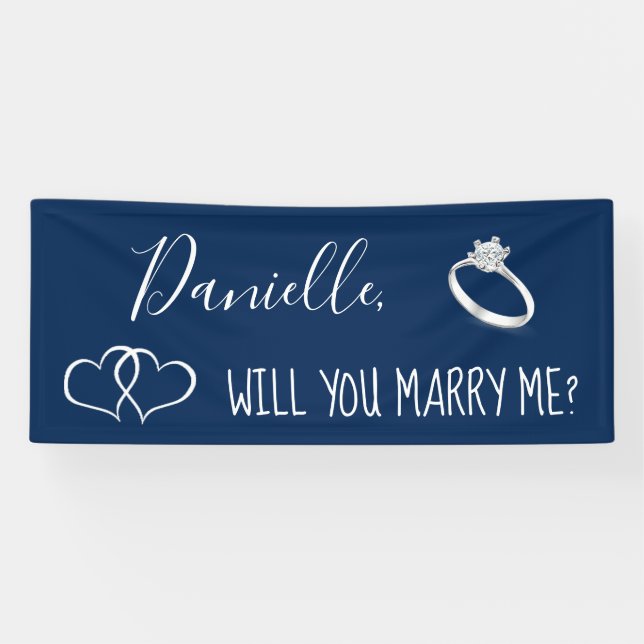 Banderoles Me marierez-vous Romantique Proposition (Horizontal)