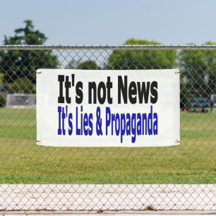 Banderoles Médias Mensonges et propagande texte noir et bleu