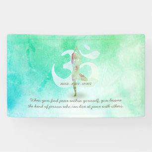 Banderoles Méditation Instructeur Yoga Tree Pose Om Signet Ci