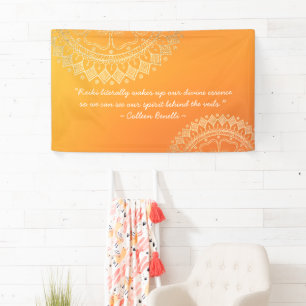 Banderoles Méditation Yoga Professeur Orange Gold Mandala Cit