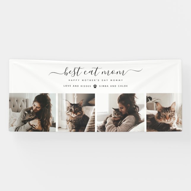 Banderoles Meilleur Chat Maman : Custom Mother's Day Photo de (Horizontal)