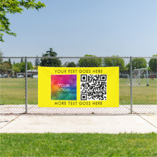 Banderoles Meilleur modèle de code QR de logo d'entreprise ja