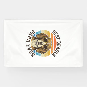 Banderoles Meilleur Papa Beagle Vintage Design de T-shirt pou