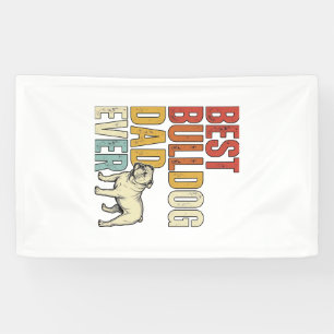 Banderoles Meilleur Papa Bouledogue Ever Vintage Gravure T-Sh