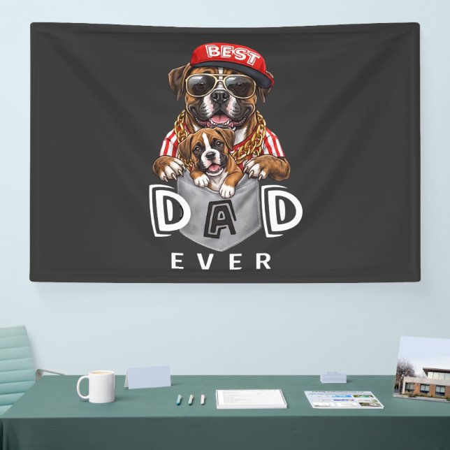 Banderoles Meilleur Papa Boxer Ever (Salon professionnel)