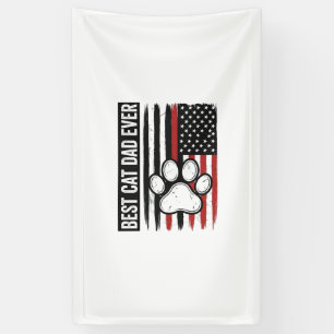 Banderoles Meilleur papa chat patriote Paw Flag Design_1