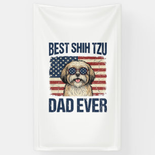 Banderoles Meilleur papa de Shih Tzu patriote de tous les tem