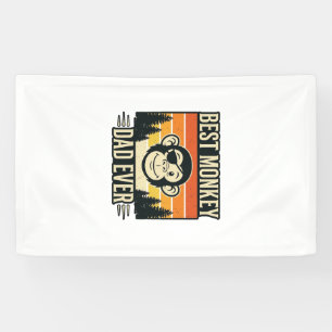Banderoles Meilleur Papa Singe Vintage T-shirt de Père Singe_