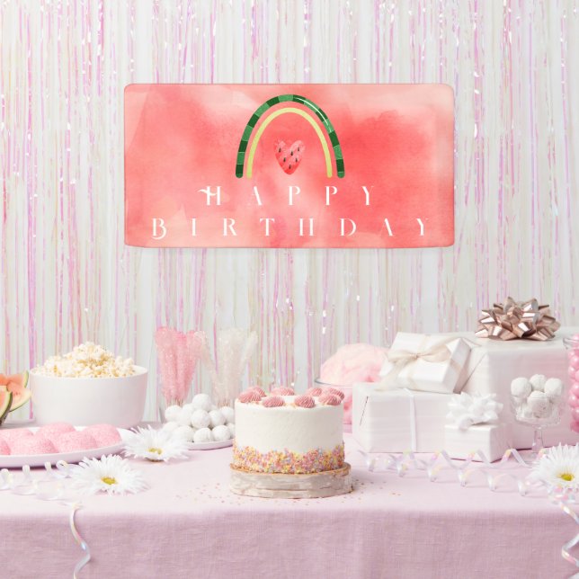 Banderoles Melon Cœur Pastèque Anniversaire (Fête)