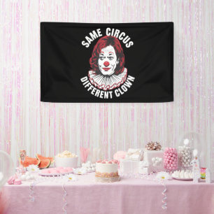 Banderoles Même cirque, clown différent anti Kamala 2024