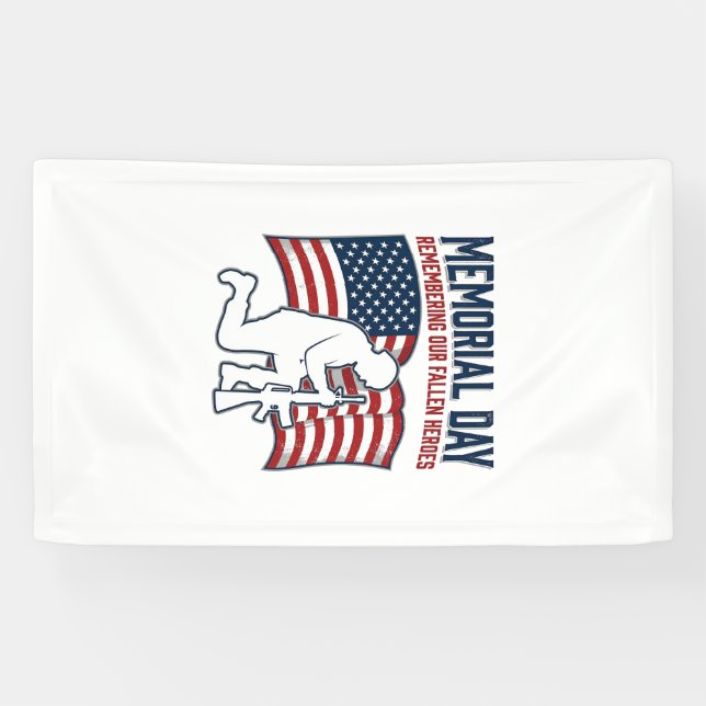 Banderoles Memorial Day Fallen Heroes Patriotic Soldier Shirt (Horizontal)