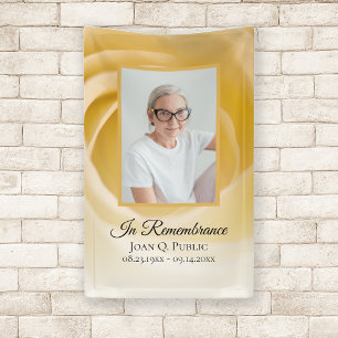 Banderoles Mémorial funéraire des pétales à la rose blanche