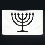Banderoles Menorah juive (symbole du judaïsme)<br><div class="desc">Ce dessin illustre une menorah, utilisée par les Juifs pour célébrer les huit jours fériés d'Hanoukka. La menorah est un chandelier à neuf branches qui est allumé pendant Hanoukka. Huit des neuf branches ont des lumières (bougies ou lampes à huile) qui symbolisent les huit nuits du jour férié ; chaque...</div>