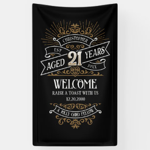 Banderoles Mens Funny Whiskey 21e anniversaire