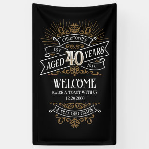 Banderoles Mens Funny Whiskey 40e anniversaire