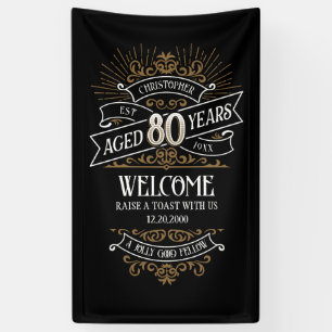 Banderoles Mens Funny Whiskey 80e anniversaire