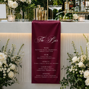 Banderoles Menu de bar de mariage classique en Bourgogne Réce