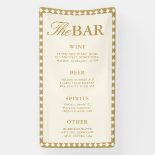 Banderoles Menu de bar de mariage rétro vintage ivoire récept