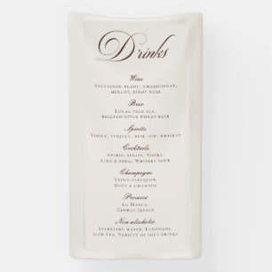 Banderoles Menu de boissons de mariage à la calligraphie marr