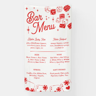 Banderoles Menu du bar Mariage Chanceux en Amour Cartes & Dés