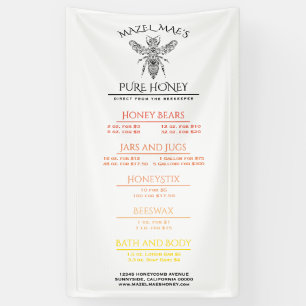 Banderoles Menu fait sur commande de miel de rucher